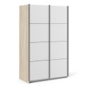 7037528107 Tall White and Oak 2 Door Sliding Wardrobe - Verona