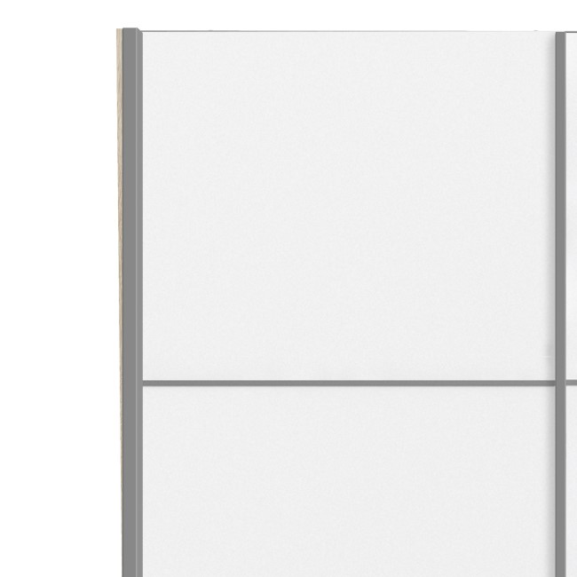 Tall White and Oak 2 Door Sliding Wardrobe - Verona