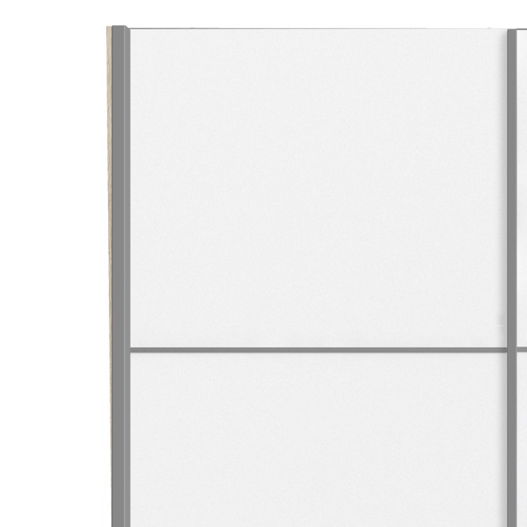 Tall White and Oak 2 Door Sliding Wardrobe - Verona