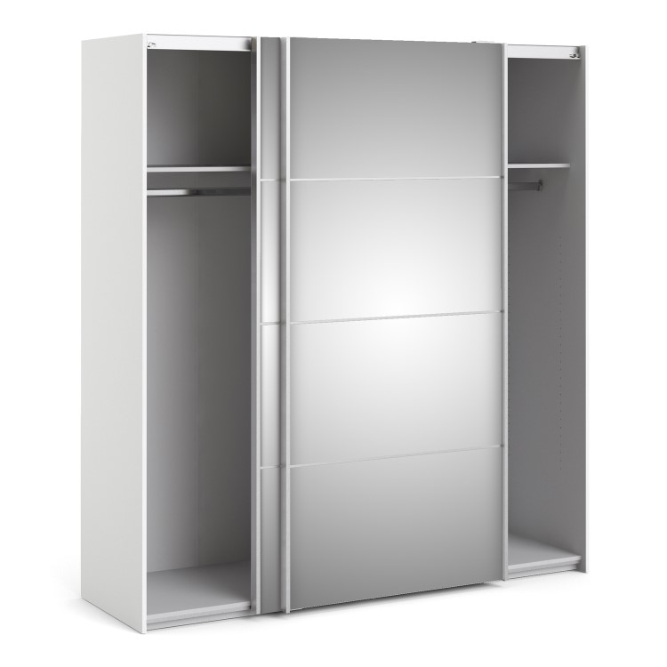 Tall Mirrored 2 Door Sliding Wardrobe - Verona