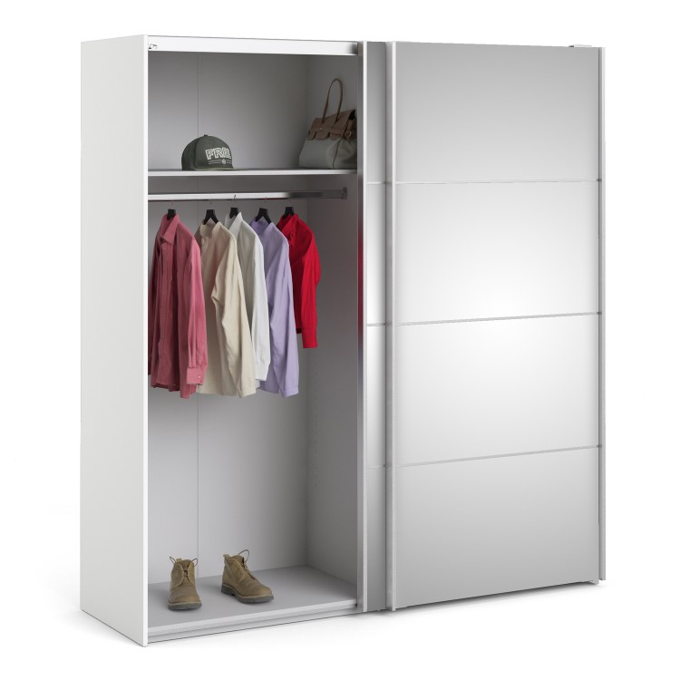 Tall Mirrored 2 Door Sliding Wardrobe - Verona