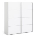 7037528219 Tall White 2 Door Sliding Wardrobe with Shelves - Verona