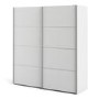 Tall White 2 Door Sliding Wardrobe with Shelves - Verona