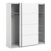 Tall White 2 Door Sliding Wardrobe with Shelves - Verona