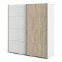 Verona Oak and White 2 Door Sliding Wardrobe - 180cm