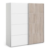 Verona Truffle Oak and White 2 Door Sliding Wardrobe - 180cm Verona Truffle Oak and White 2 Door Sliding Wardrobe - 180cm