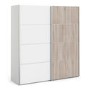 Verona Truffle Oak and White 2 Door Sliding Wardrobe - 180cm