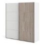Verona Truffle Oak and White 2 Door Sliding Wardrobe - 180cm