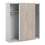 Verona Truffle Oak and White 2 Door Sliding Wardrobe - 180cm