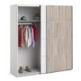 Verona Truffle Oak and White 2 Door Sliding Wardrobe - 180cm