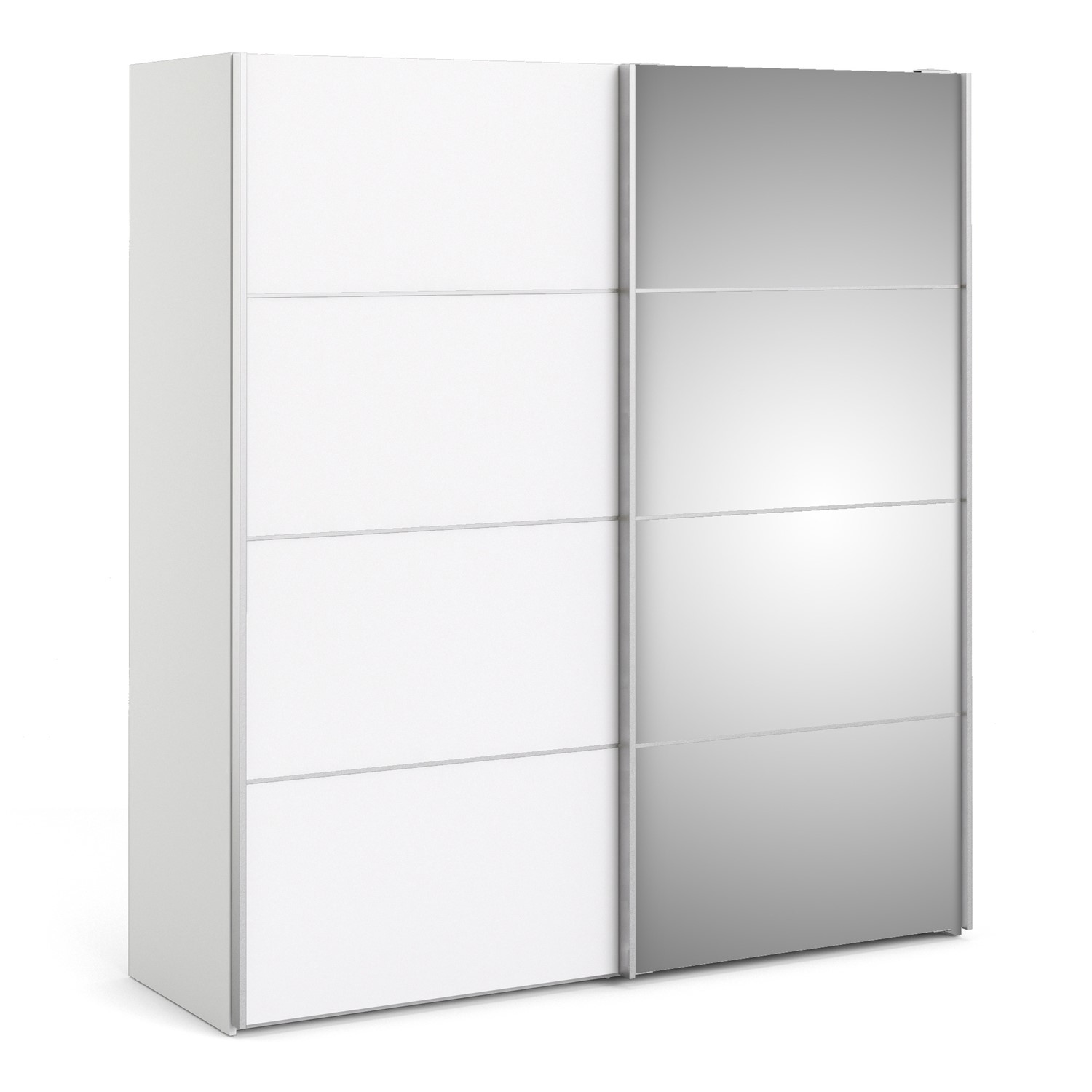 Photo of Tall white 2 door sliding mirrored wardrobe - verona