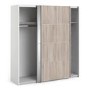 Verona Truffle Oak White and Mirror 2 Door Sliding Wardrobe - 180cm