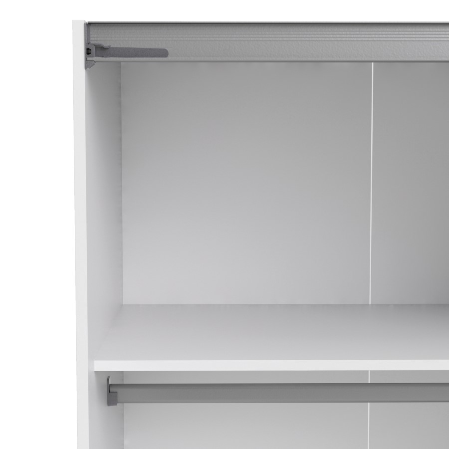 Verona Truffle Oak White and Mirror 2 Door Sliding Wardrobe - 180cm
