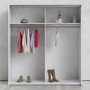 Verona Truffle Oak White and Mirror 2 Door Sliding Wardrobe - 180cm