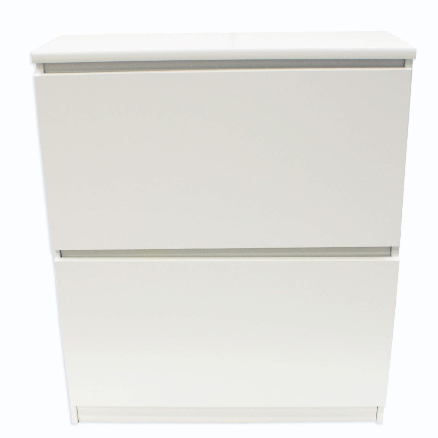 Billi Mia 2 Tier Shoe Cabinet in White - 12 Pairs 