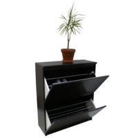 Billi Mia 2 Tier Shoe Cabinet in Black - 12 Pairs