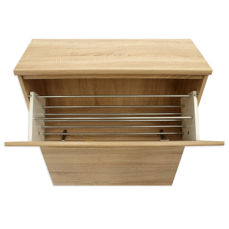 Billi Mia 2 Tier Shoe Cabinet in Oak  -12 Pairs