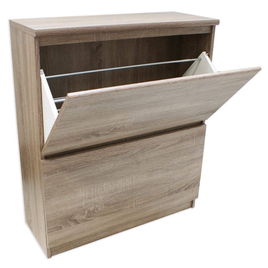 Billi Mia 2 Tier Shoe Cabinet in Truffle - 12 Pairs 
