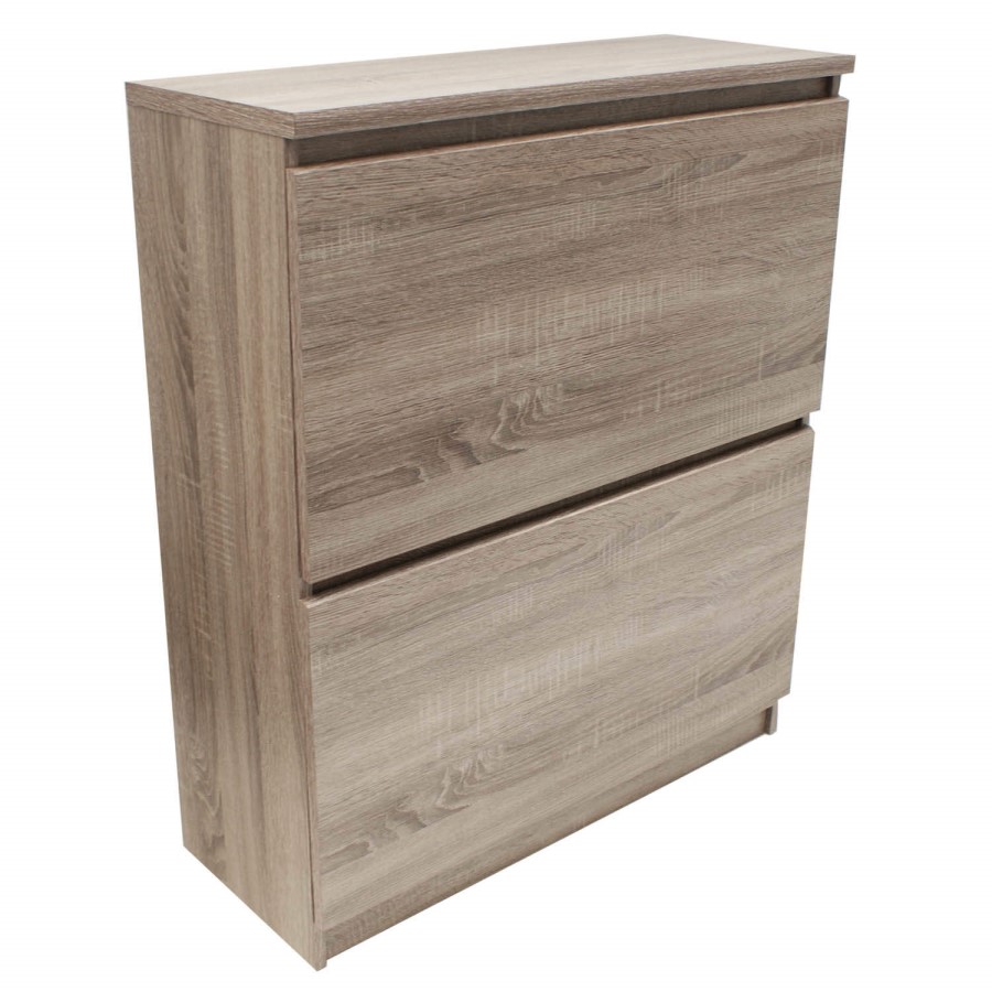 Billi Mia 2 Tier Shoe Cabinet in Truffle - 12 Pairs 