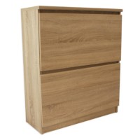 Billi Mia 2 Tier Shoe Cabinet in Oak  -12 Pairs