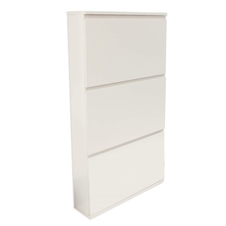 Billi Nina 3 Tier Shoe Cabinet in White - 9 Pairs 