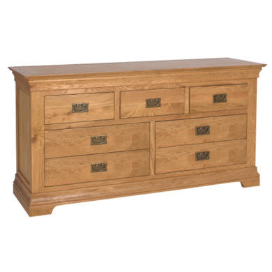 GRADE A2 - Loire Solid Oak Farmhouse 4+3 Drawer Chest