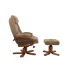 Hong Kong Chenille Fabric Swivel Recliner &amp; Footstool in Mink