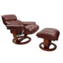 Mars Leather Swivel Recliner & Footstool in Chestnut