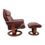 Mars Leather Swivel Recliner & Footstool in Chestnut