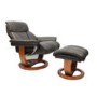 Mars Leather Swivel Recliner & Footstool in Chocolate