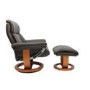 Mars Leather Swivel Recliner & Footstool in Chocolate