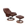 Venus Oil-Touch Leather Swivel Recliner & Footstool in Chestnut