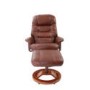 Venus Oil-Touch Leather Swivel Recliner & Footstool in Chestnut