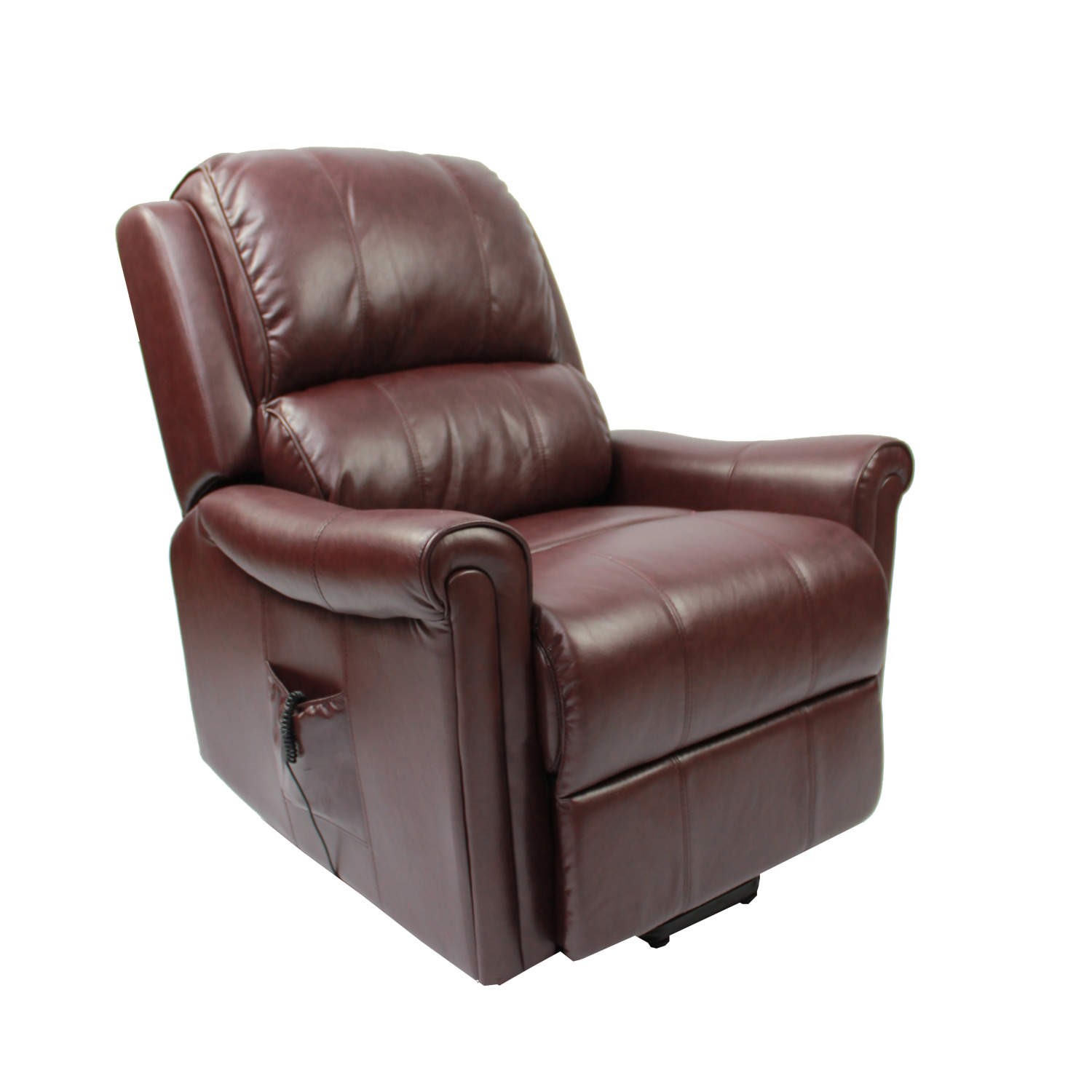 Global Furniture Alliance Becky Faux Leather Riser Recliner in Burgundy ...