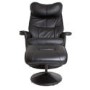 Global Furniture Alliance  Amsterdam Faux Leather Swivel Recliner & Footstool in Black