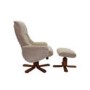 Shangri La Chenille Fabric Swivel Recliner & Footstool in Beige