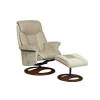 Global Furniture Alliance  Hampton Fabric Swivel Recliner & Footstool in Mink