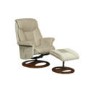 Global Furniture Alliance  Hampton Fabric Swivel Recliner & Footstool in Mink