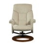 Global Furniture Alliance  Hampton Fabric Swivel Recliner & Footstool in Mink