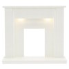Be Modern Elda White Marble Fireplace Surround with LED Lights - 48 inches