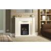 Be Modern Elda White Marble Fireplace Surround with LED Lights - 48 inches