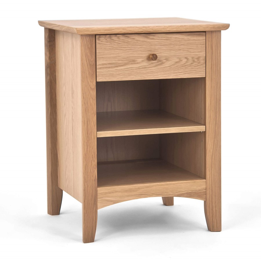 Bentley Designs Alba Hoxton Oak 1 Drawer Bedside Table