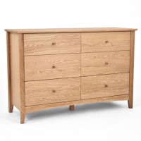 Bentley Designs Alba Hoxton Oak 6 Drawer Wide Chest of Drawers