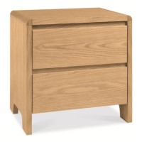 Bentley Designs Capri 2 Drawer Bedside Table In Oak 
