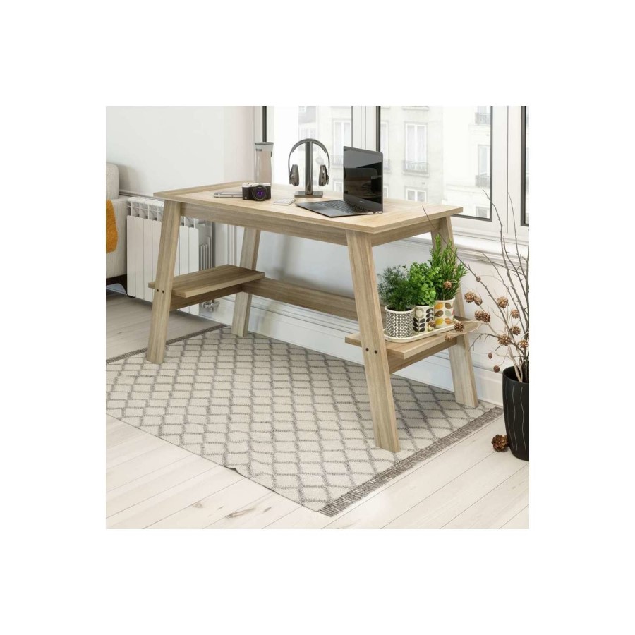 Baylor Sonoma Oak Effect Trestle Desk