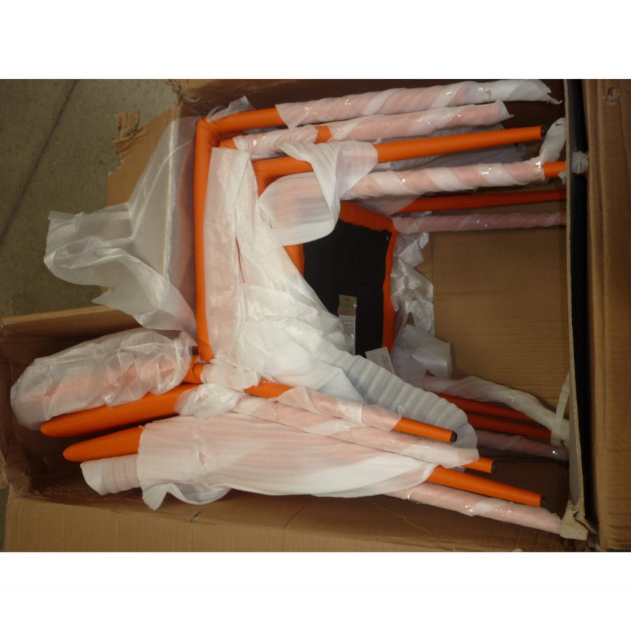 GRADE A3  - Jazz Stackable Dining Chair in Orange Set of 4