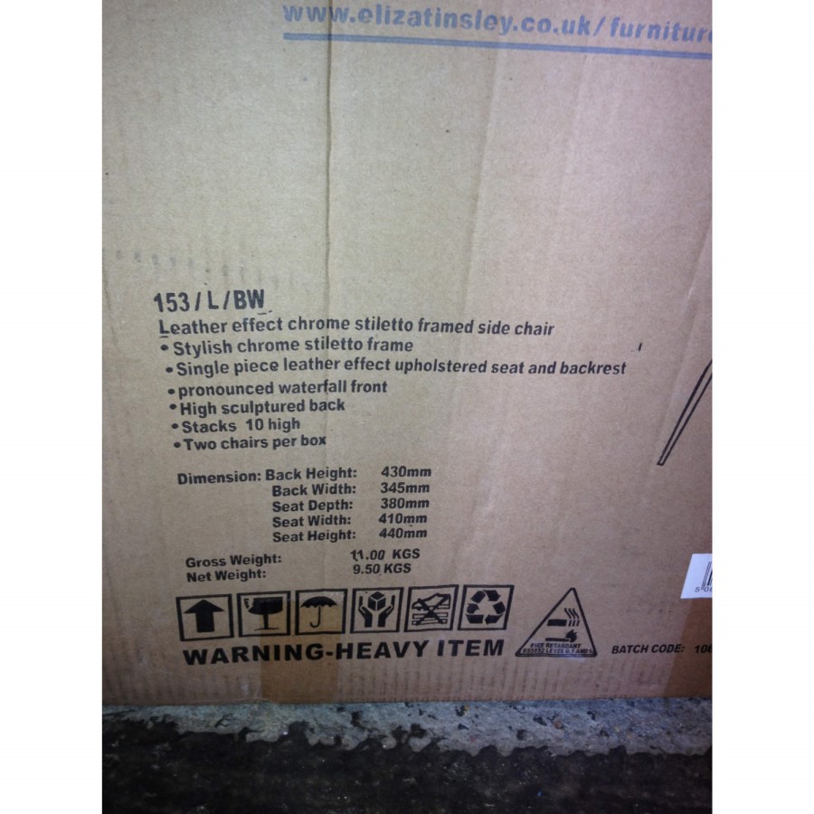 GRADE A1  - Casey Stackable Contract Dining Chairs in Brown Leather - As New