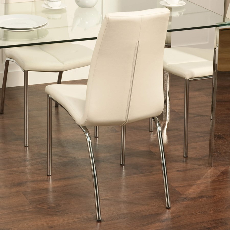Vivienne White Faux Leather Dining Chair