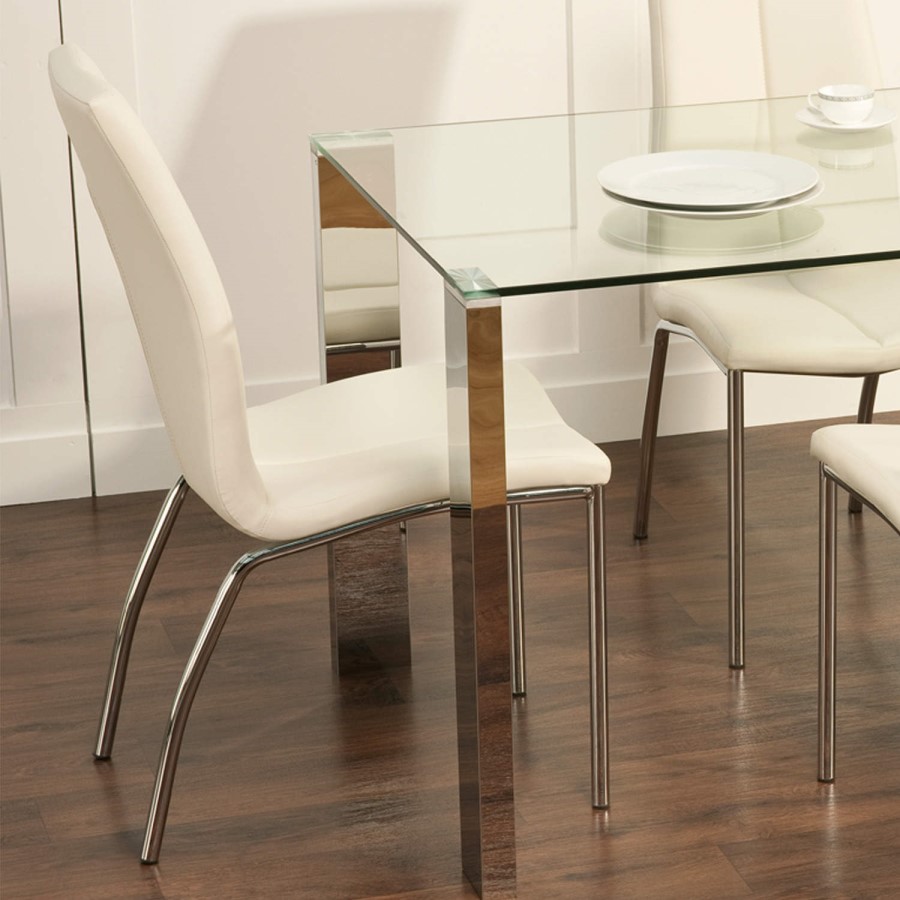 Vivienne White Faux Leather Dining Chair