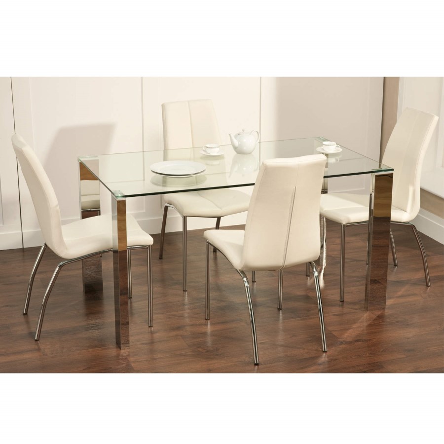 Vivienne White Faux Leather Dining Chair